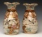 A PAIR 13-INCH KYOTO SATSUMA POTTERY VASES