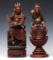 A PAIR EARLY 20TH C. CHINESE CARVED DAOIST FIGURES