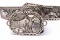 A FLOYD BECENTI CARVED STERLING SILVER BUCKLE SET