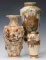 A GROUP OF THREE JAPANESE SATSUMA POTTERY VASES