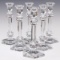 SIX CRYSTAL CANDLESTICKS SIGNED VAL ST. LAMBERT