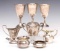 AN ESTATE LOT OF STERLING SILVER HOLLOW WARE