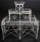 A GOOD 19TH CENTURY WIRE PLANT STAND WITH HEARTS