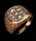 A GENT'S 14K GOLD, TWO CARAT TOTAL WT DIAMOND RING