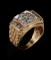 A GENT'S 14K GOLD AND DIAMOND RING, 1.25 CARATS TW