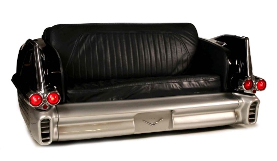A LIGHTED 1957 CADILLAC TAIL END MODEL SOFA