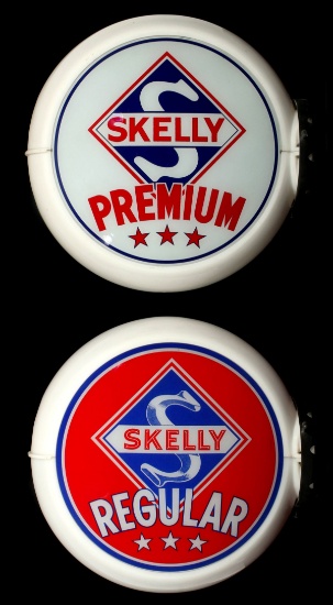 SKELLY PREMIUM AND REGULAR REPRODUCTION GAS GLOBES