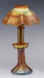 A LOUIS COMFORT TIFFANY GOLD FAVRILE CANDLE LAMP