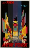 A DAVID KLEIN NEW YORK TRAVEL POSTER FOR TWA