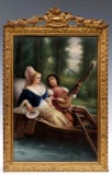 A 19TH C. FRENCH PORCELAIN PLAQUE IN ORMOLU FRAME