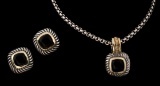 A DAVID YURMAN STERLING SILVER AND 14K GOLD SUITE