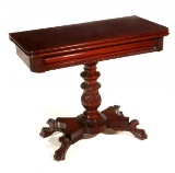 A 19TH CENTURY AMERICAN CLASSICAL FLIP TOP TABLE