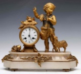 A 19TH C. FRENCH STATUE CLOCK SIGNED DASSON & GODEAU