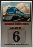 A TIN LITHO MISSOURI PACIFIC LINES WALL CALENDAR