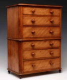 A 19TH C MINIATURE CHEST-ON-CHEST APPRENTICE MODEL