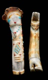 TWO ZUNI CARVED ANTLER KACHINA FETISHES