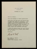 PRESIDENT GERALD FORD TYPED LETTER SIGNED