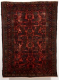 A PERSIAN HAMADAN SCATTER RUG WITH HERATI FIELD