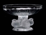 A LALIQUE 'NOGENT' FRENCH CRYSTAL COMPOTE