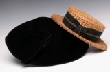 TWO VINTAGE HATS CIRCA EARLY AND MID 20TH CENTURY