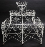 A GOOD 19TH CENTURY WIRE PLANT STAND WITH HEARTS