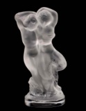 A LALIQUE 'LE FAUNE' FRENCH CRYSTAL FIGURINE