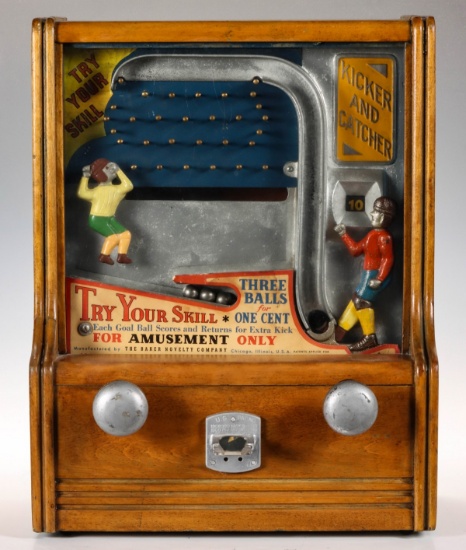 A MECHANICAL ANIMATED KICKER-CATCHER TRADE STIMULATOR