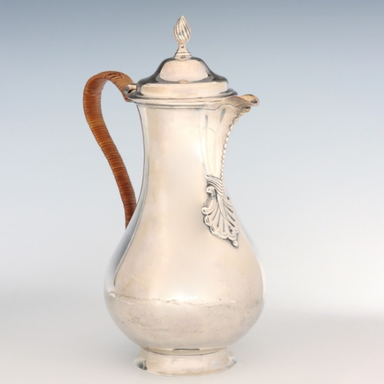 A LONDON 1768 STERLING SILVER COFFEE POT
