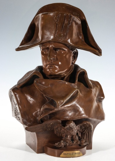 RENZO COLOMBO (1856-1885) BRONZE BUST OF NAPOLEON