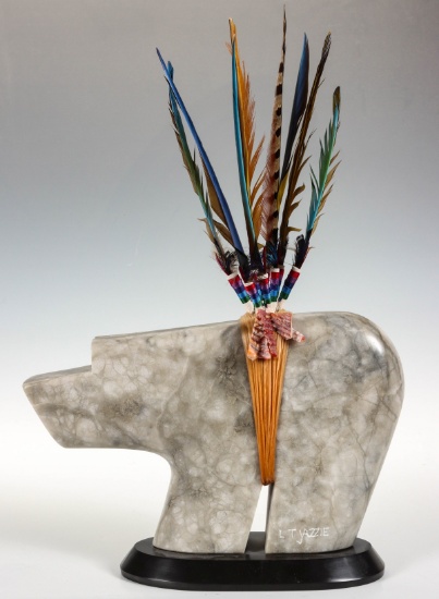 LARRY YAZZIE (HOPI, BORN 1958) CARVED MARBLE FETISH