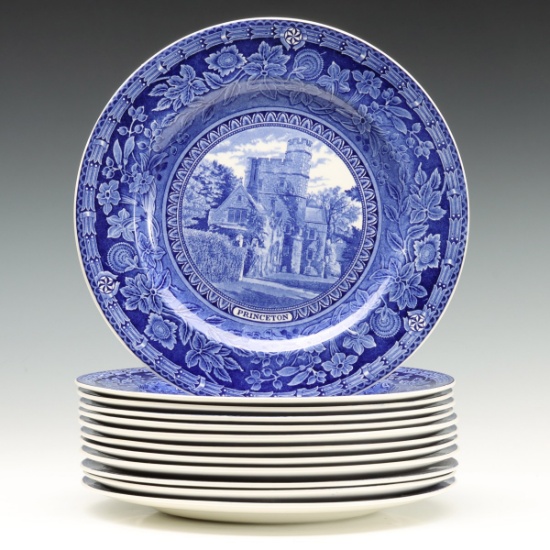 TWELVE WEDGWOOD VIEWS OF PRINCETON SERVICE PLATES