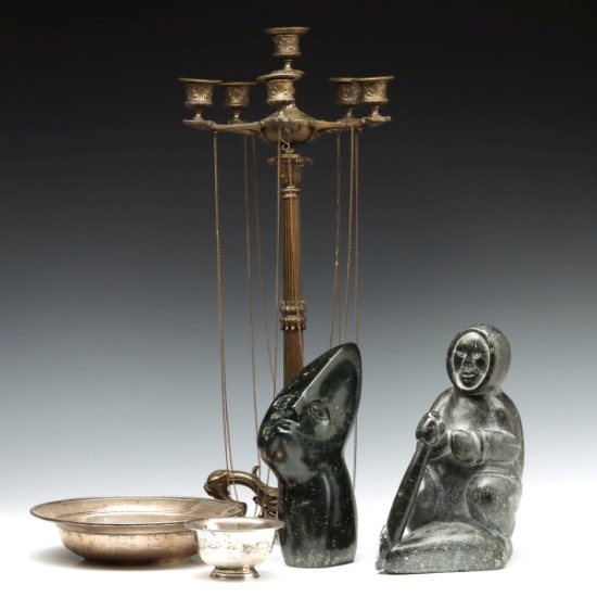 A DISPARATE LOT OF ESKIMO, AFRICAN. BRONZE AND STERLING
