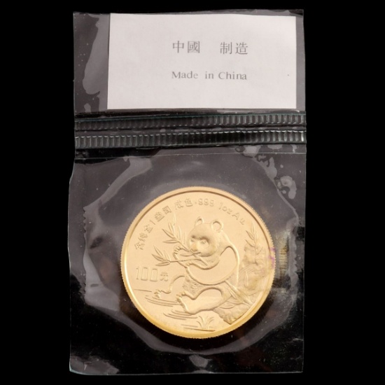 A 1991 CHINESE 1 OZ. GOLD PANDA COIN