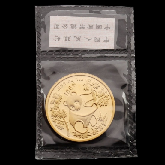 A 1992 CHINESE 1 OZ. GOLD PANDA COIN