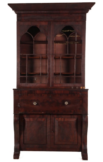 A GOTHIC EMPIRE MID 19TH C. AMERICAN BUTLER'S DESK