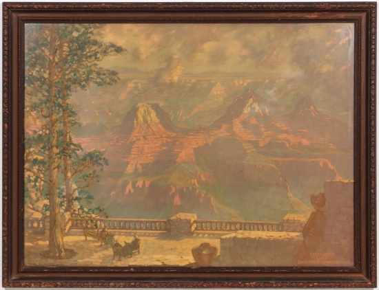 A UNION PACIFIC RR 'GRAND CANYON LODGE' DEPOT PRINT