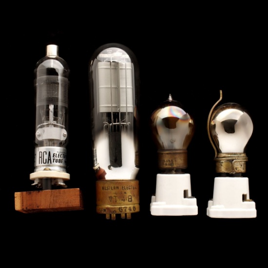 EARLY 20TH CENTURY TUNGAR MERCURY GLASS BULBS, TUBES