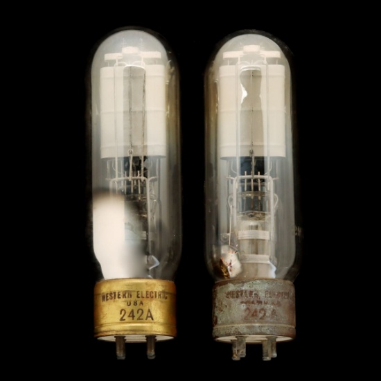 TWO 8-INCH WESTINGHOUSE 242A VACUUM TUBES