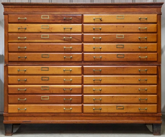 A LARGE TWENTY-DRAWER COLLECTIONS CABINET