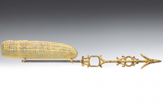 A SCARCE PAINTED FIGURAL EAR OF CORN WEATHER VANE