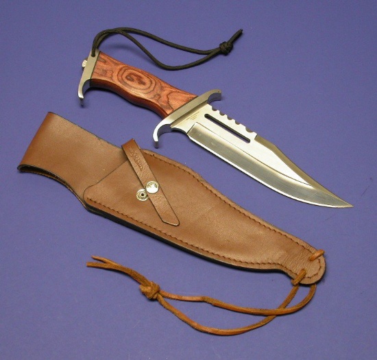 Gil Hibben III Bowie Knife 11" Blade and Leather Sheath (RHK)