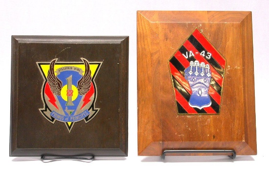Two US Navy Unit "Beercan" Plaques (A)
