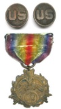 US Military WWI Delaware County, IND Victory Medal and 