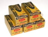 Five Canadian Canuck Collector Boxes Of .22 Ammunition (A)