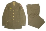 US Army Air Force WWII 4th Air Force Private's Uniform Coat & Trousers (A)