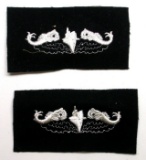 Two US Navy WWII Enlisted Submariner Dolphin Patches (A)