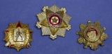 Three RARE North Korean Military Merit Award Breast Badges (A)