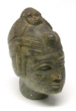 Carved Stone Egyptian Figure Head with Monkey Headdress (CNZ)
