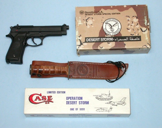 RARE Beretta 92FS Desert Storm Commemorative 9mm Semi-Automatic Pistol & KaBar - FF L#DS000560 (AJ)