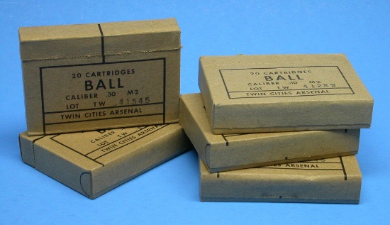 Five 20-Round Boxes of US Military 30-06 M2 Ball Ammunition (ZJH)